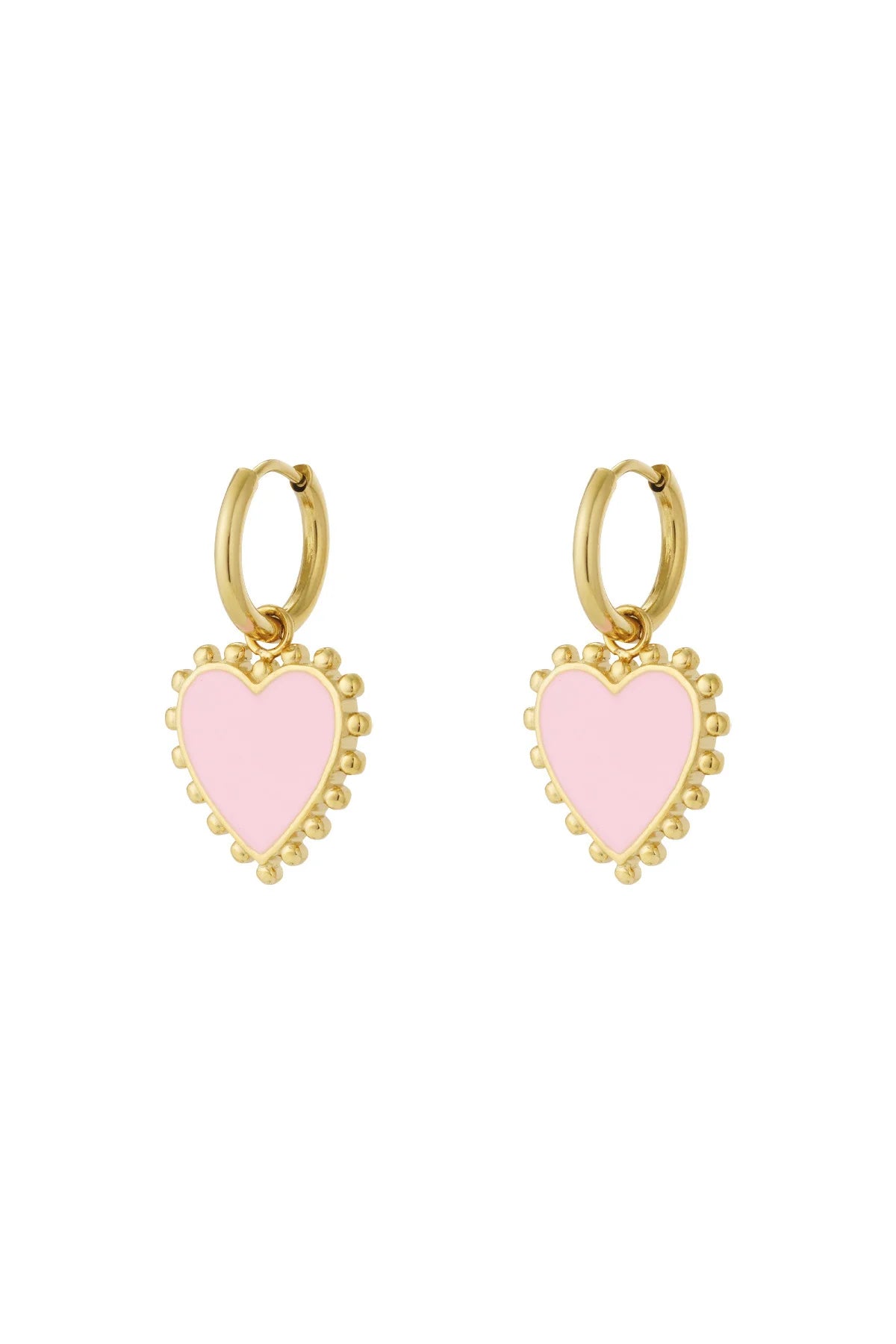 pink heart oorbellen