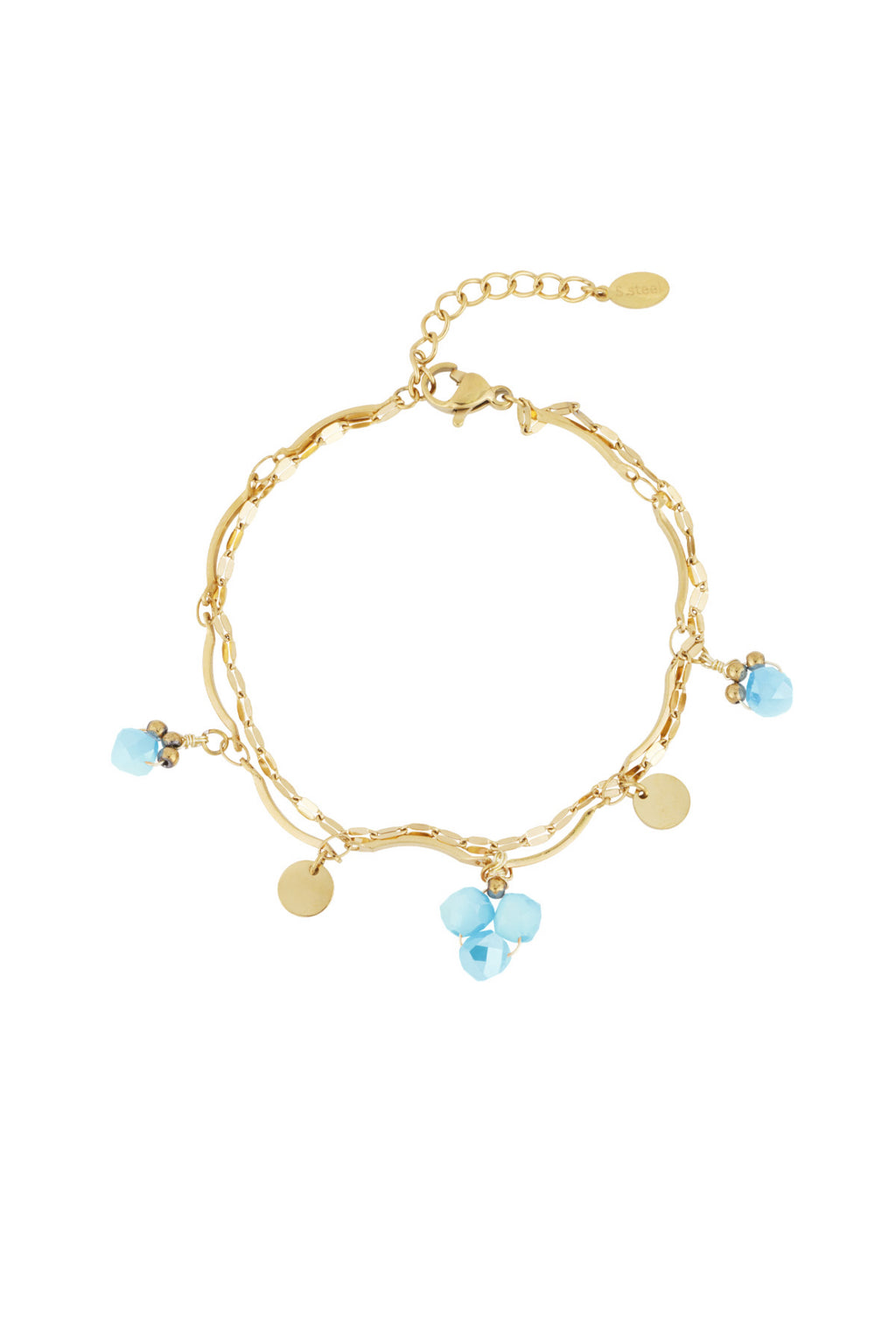 Blue charm armband