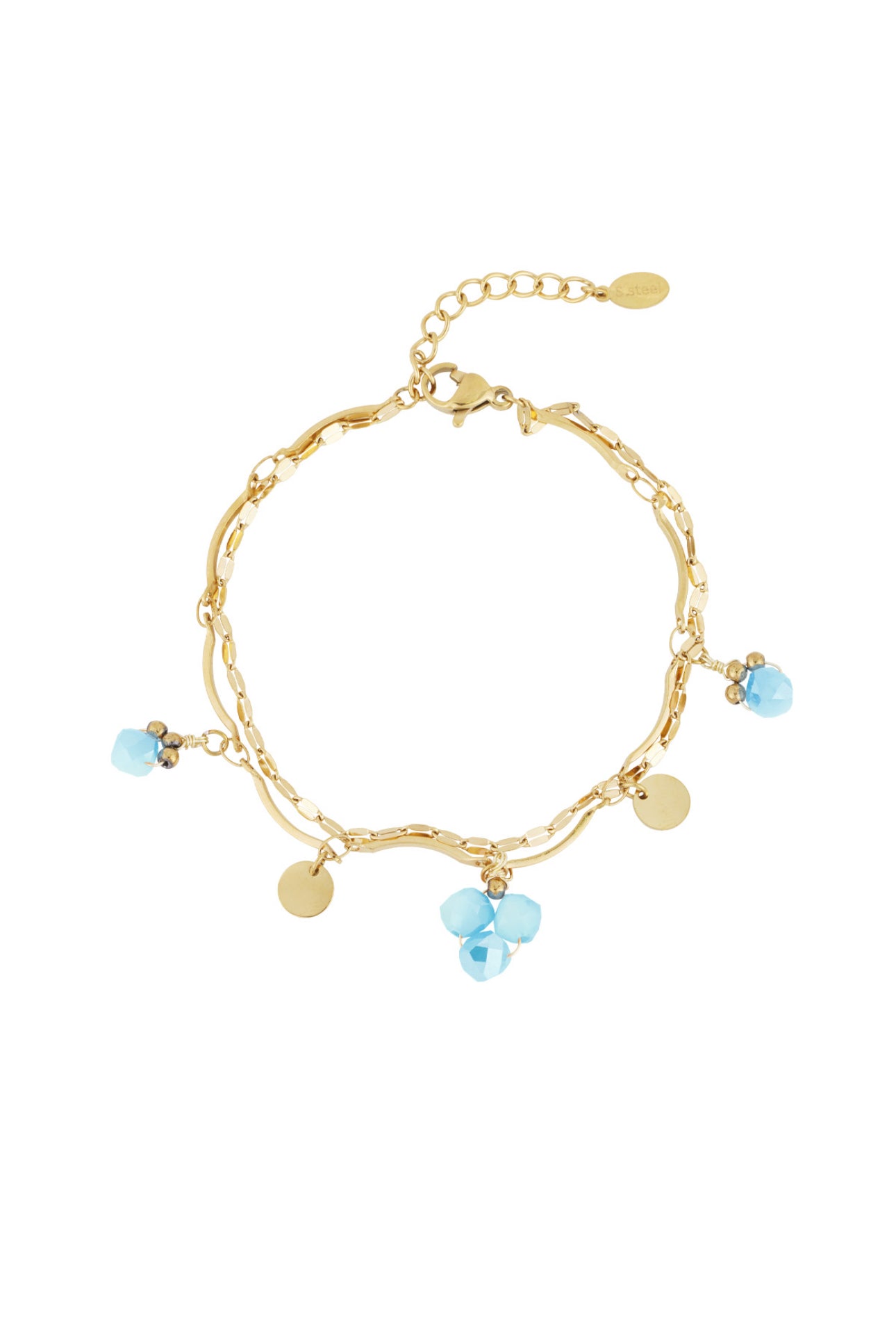 Blue charm armband