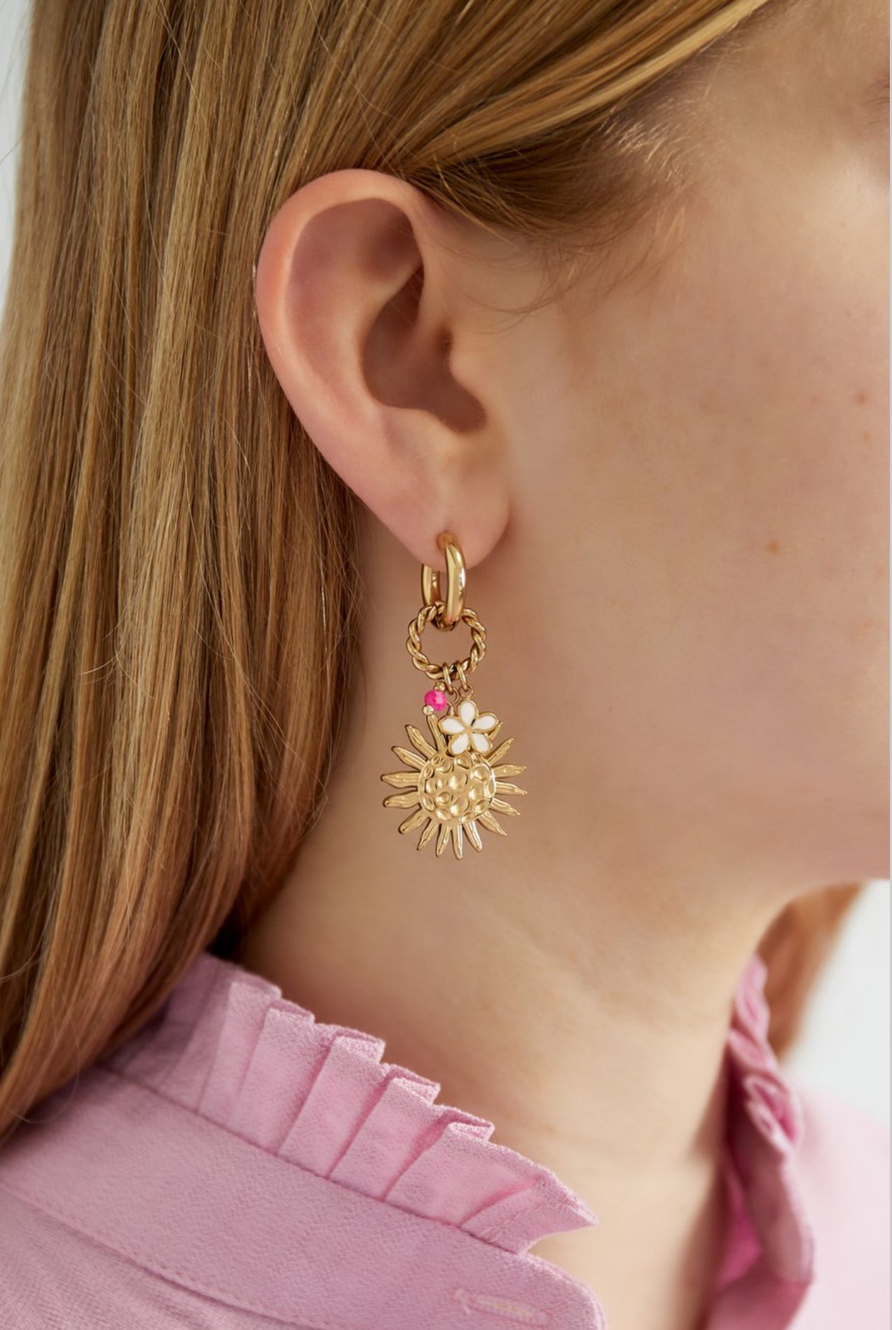 dubble flower oorbellen